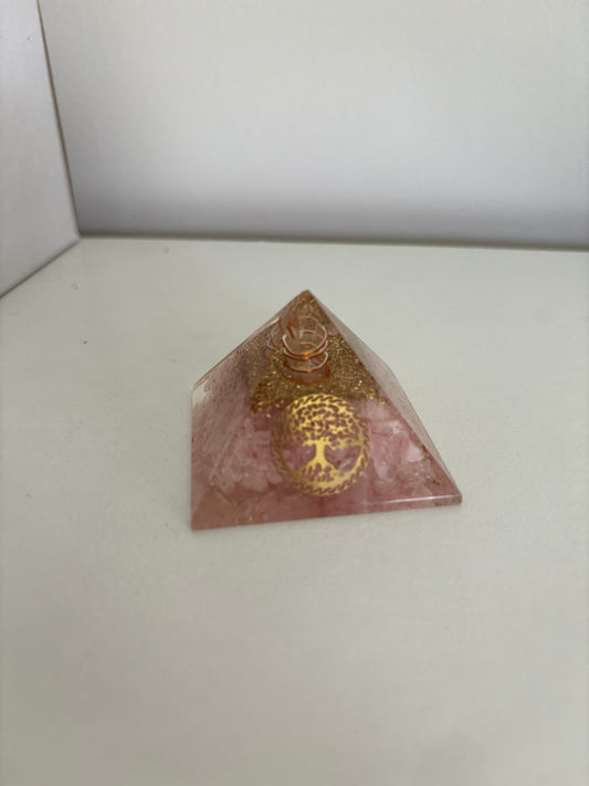 Rose Quartz Orgonite Pyramid